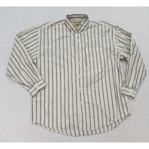 Sun River Men's Button-Up Shirt Size XL Yellow Gray Striped Long Sleeve